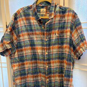 johnnie-O - Hangin' Out Plaid Linen Blend Short Sleeve Shirt